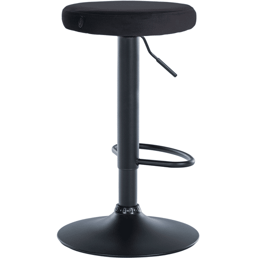 Taburete de bar Ponte tapizado en terciopelo Negro 38.5X38.5X60 cm