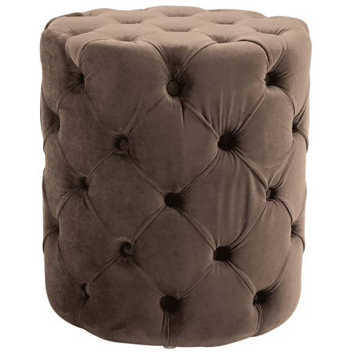 Taburete Reposapies Drancy En Terciopelo Marrón 42X42X46 cm