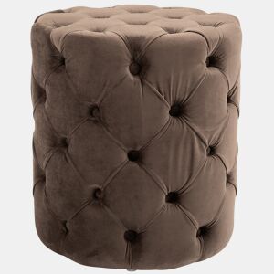 Taburete Reposapies Drancy En Terciopelo Marrón 42X42X46 cm