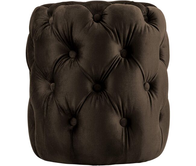 Taburete reposapies drancy en terciopelo marrón oscuro 42x42x46 cm