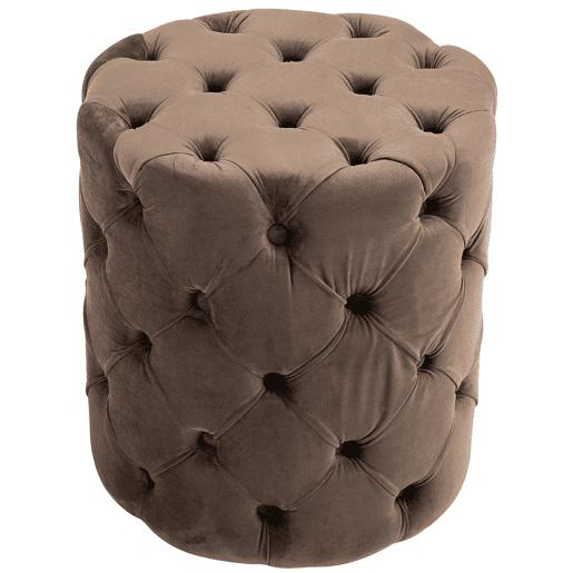 Taburete Reposapies Drancy En Terciopelo Marrón 42X42X46 cm