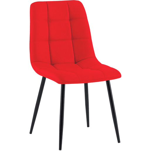 Silla de comedor Antibes de tela Rojo 55X45X84 cm