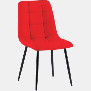 Silla de comedor Antibes de tela Rojo 55X45X84 cm
