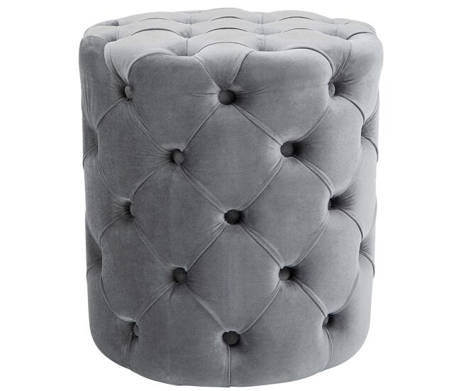 Taburete reposapies drancy en terciopelo gris 42x42x46 cm