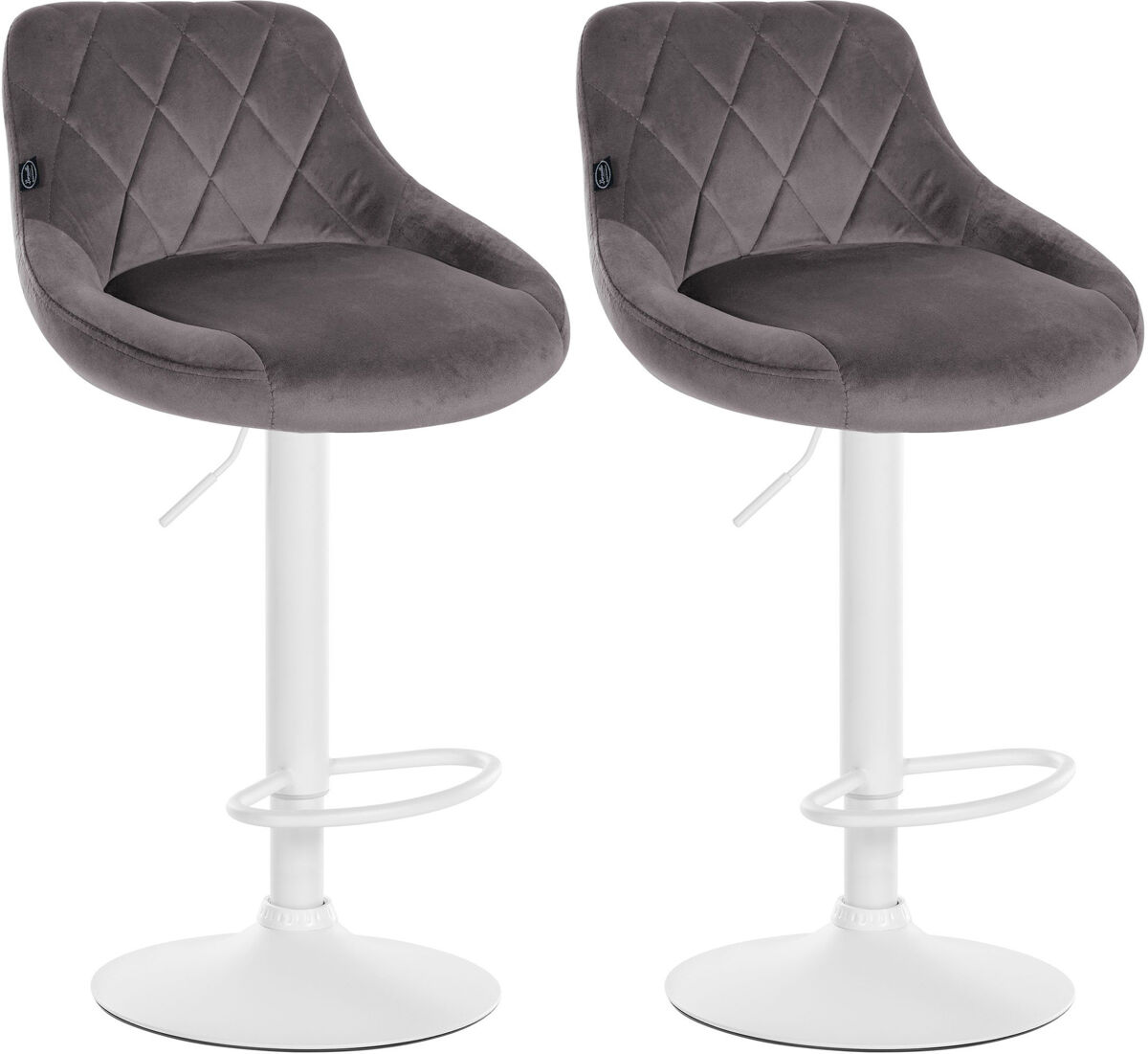 Set de 2 taburetes lazio en terciopelo gris 49x46x83 cm