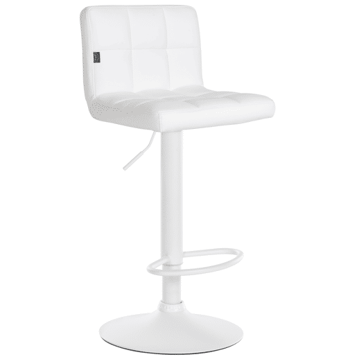 Taburete de bar Feni en polipiel Simil cuero Blanco 40X40X85 cm