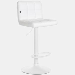 Taburete de bar Feni en polipiel Simil cuero Blanco 40X40X85 cm