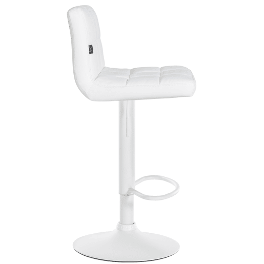Taburete de bar Feni en polipiel Simil cuero Blanco 40X40X85 cm