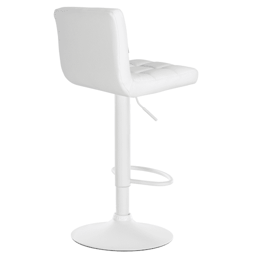 Taburete de bar Feni en polipiel Simil cuero Blanco 40X40X85 cm