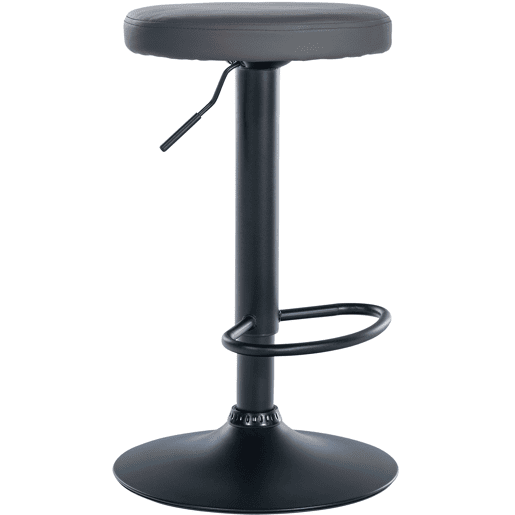 Taburete de bar Ponte redondo en polipiel Simil cuero Gris 38.5X38.5X60 cm