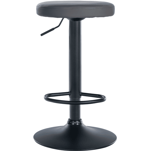 Taburete de bar Ponte redondo en polipiel Simil cuero Gris 38.5X38.5X60 cm