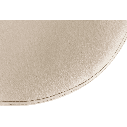 Taburete de bar Ponte redondo en polipiel Simil cuero Crema 38.5X38.5X60 cm