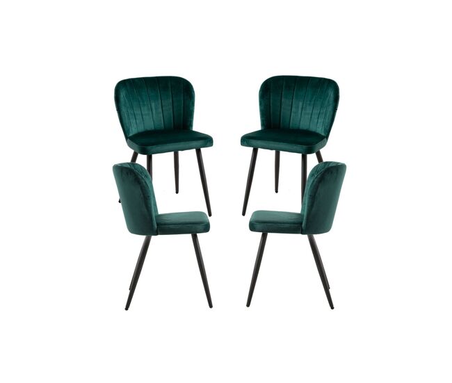 Pack 4 sillas luk terciopelo - verde