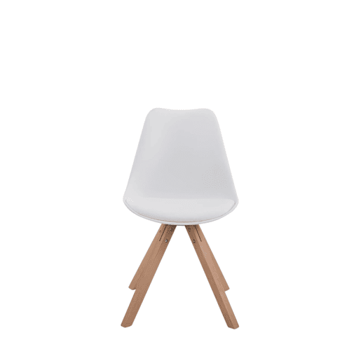 Set de 4 sillas para comedor Toulouse Square en polipiel Simil cuero Blanco 55.5X47.5X83 cm