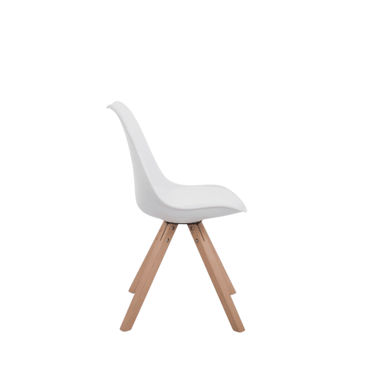 Set de 4 sillas para comedor Toulouse Square en polipiel Simil cuero Blanco 55.5X47.5X83 cm