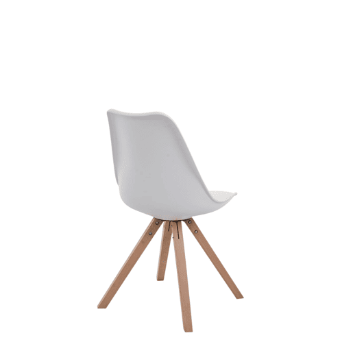 Set de 4 sillas para comedor Toulouse Square en polipiel Simil cuero Blanco 55.5X47.5X83 cm