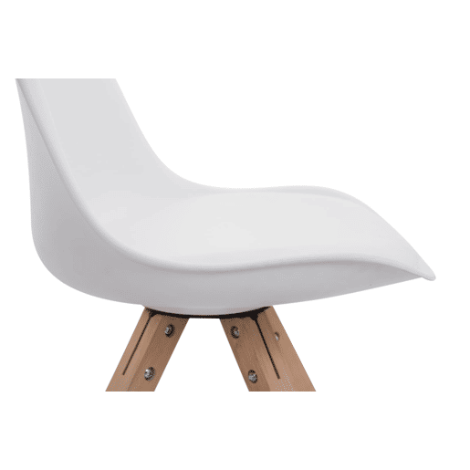Set de 4 sillas para comedor Toulouse Square en polipiel Simil cuero Blanco 55.5X47.5X83 cm