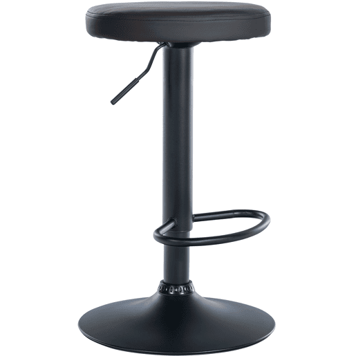 Taburete de bar Ponte redondo en polipiel Simil cuero Negro 38.5X38.5X60 cm
