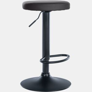Taburete de bar Ponte redondo en polipiel Simil cuero Negro 38.5X38.5X60 cm
