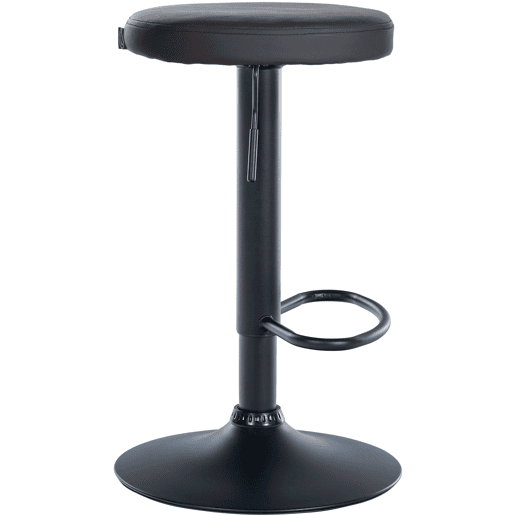 Taburete de bar Ponte redondo en polipiel Simil cuero Negro 38.5X38.5X60 cm