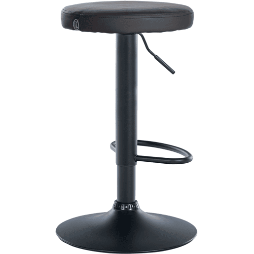 Taburete de bar Ponte redondo en polipiel Simil cuero Negro 38.5X38.5X60 cm