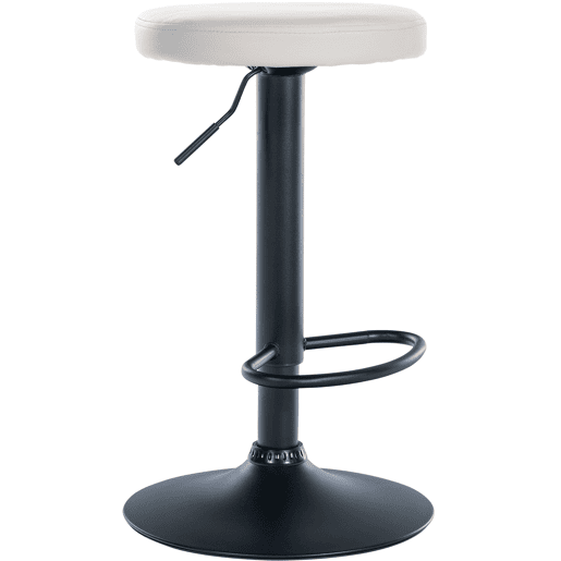 Taburete de bar Ponte redondo en polipiel Simil cuero Blanco 38.5X38.5X60 cm