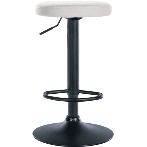 Taburete de bar Ponte redondo en polipiel Simil cuero Blanco 38.5X38.5X60 cm