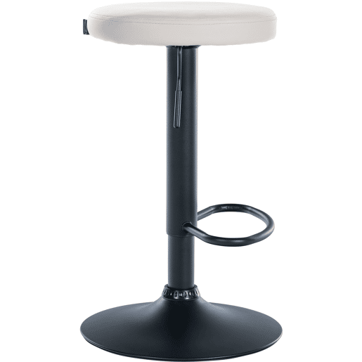 Taburete de bar Ponte redondo en polipiel Simil cuero Blanco 38.5X38.5X60 cm