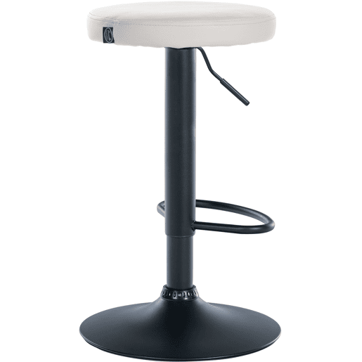 Taburete de bar Ponte redondo en polipiel Simil cuero Blanco 38.5X38.5X60 cm