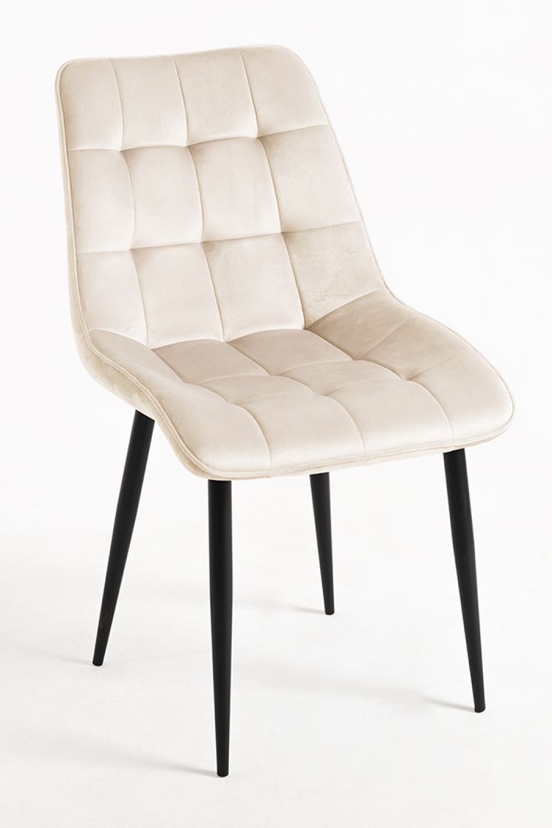 Silla Cade Terciopelo Beige