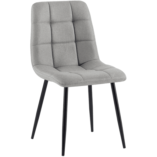 Silla de comedor Antibes de tela Gris claro 55X45X84 cm