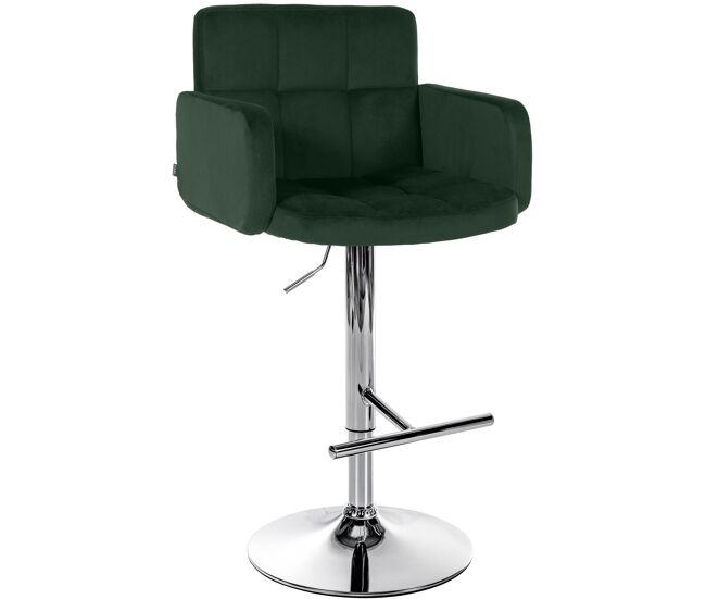 Taburete de bar los angeles terciopelo verde oscuro 56x60x93 cm