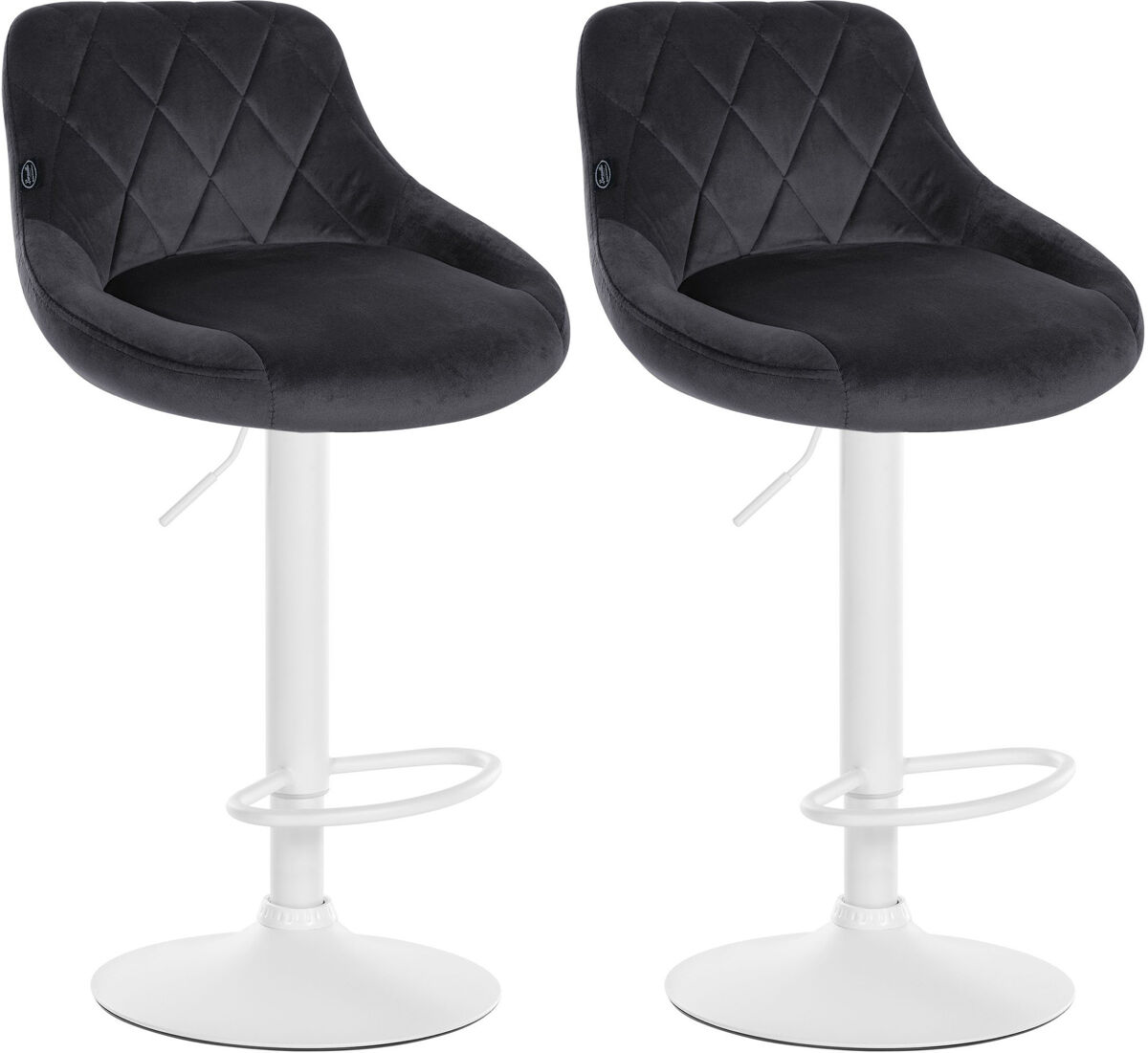 Set de 2 taburetes lazio en terciopelo gris oscuro 49x46x83 cm