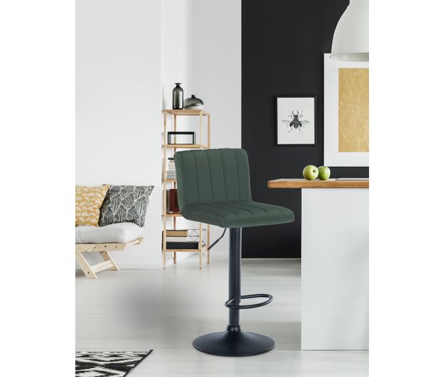 Set de 2 taburetes de bar jamie en terciopelo verde 49x41x87 cm