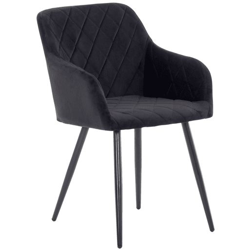 Silla de comedor Shila Terciopelo Negro 44X47X84 cm