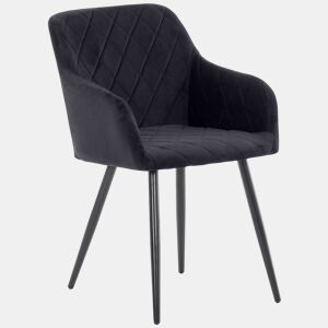 Silla de comedor Shila Terciopelo Negro 44X47X84 cm