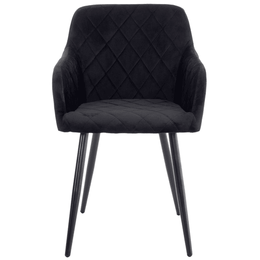 Silla de comedor Shila Terciopelo Negro 44X47X84 cm