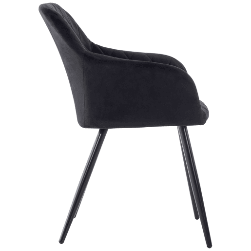 Silla de comedor Shila Terciopelo Negro 44X47X84 cm
