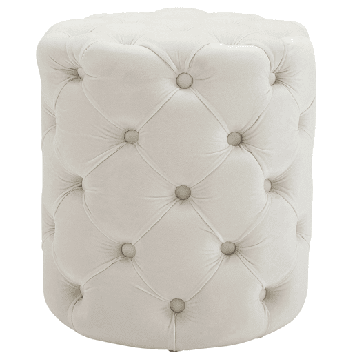 Taburete Reposapies Drancy En Terciopelo Crema 42X42X46 cm
