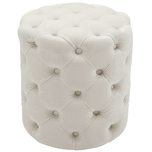 Taburete Reposapies Drancy En Terciopelo Crema 42X42X46 cm