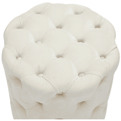 Taburete Reposapies Drancy En Terciopelo Crema 42X42X46 cm