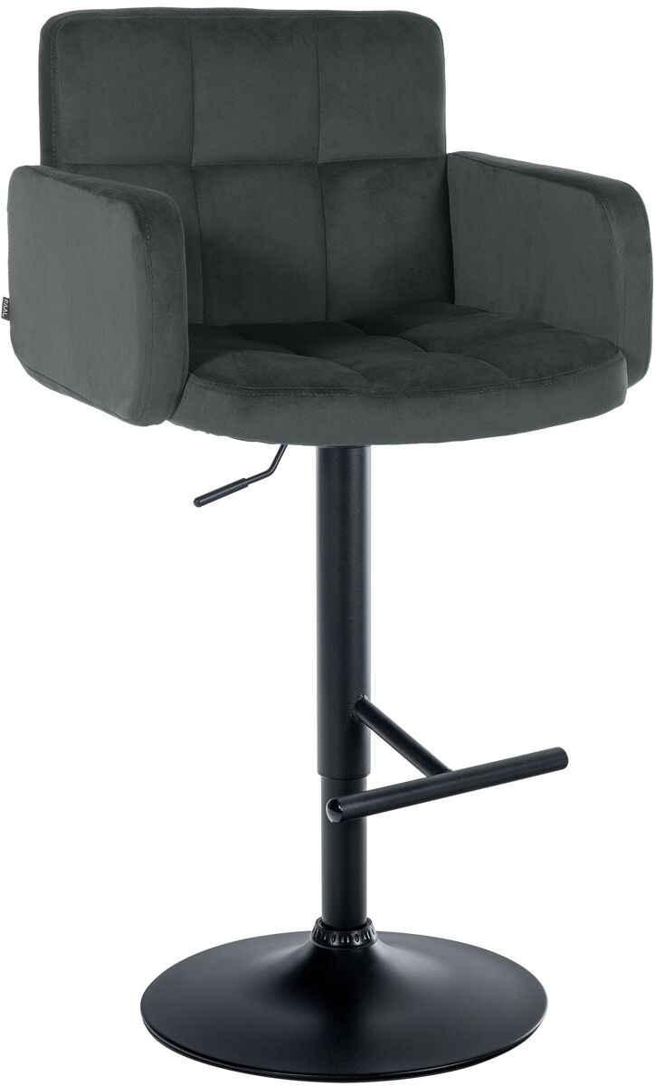 Taburete de bar los angeles terciopelo gris oscuro 56x60x93 cm