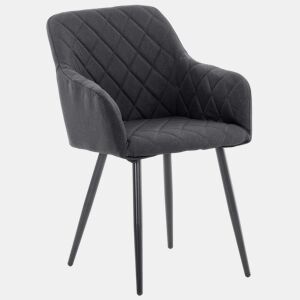 Silla de comedor Shila Tela Negro 44X47X84 cm