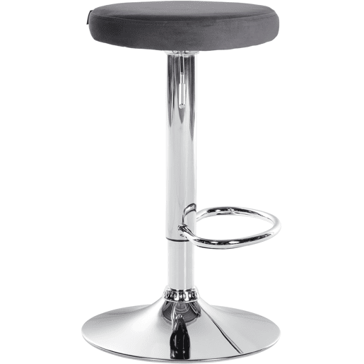 Taburete de bar Ponte tapizado en terciopelo Gris oscuro 38.5X38.5X60 cm