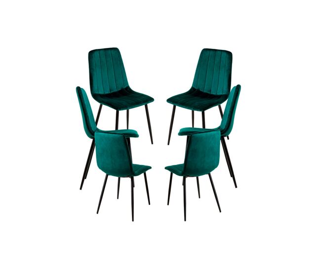 Pack 6 sillas liny terciopelo - verde