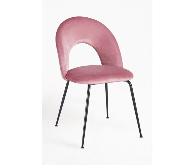 Silla Dawa Black Terciopelo - Rosa