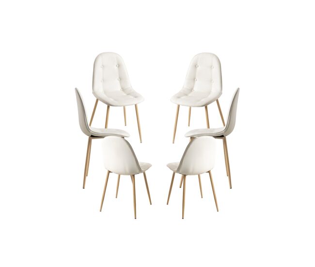 Pack 6 sillas plazi - blanco