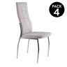 Conjunto de 4 cadeiras de jantar Diana Tecido - Bege 44 x 100 x 57cm cm
