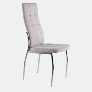 Conjunto de 4 cadeiras de jantar Diana Tecido - Bege 44 x 100 x 57cm cm