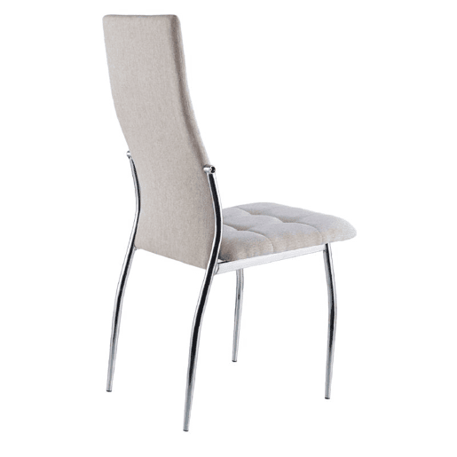 Conjunto de 4 cadeiras de jantar Diana Tecido - Bege 44 x 100 x 57cm cm